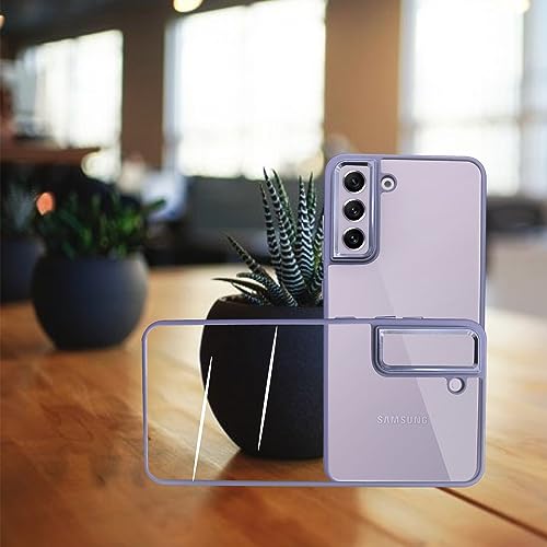 Image of A rtistque Ultra Hybrid Clear Back Cover Case for Samsung Galaxy S21 FE | Drop Protection | Transparent | Smooth TPU Sides - Purple