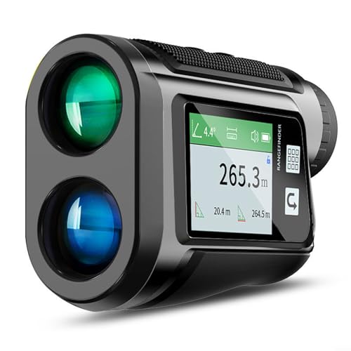 Golf-Entfernungsmesser, Lade-Jagd-Entfernungsmesser mit HD-LCD-Farb-Touchscreen, IP54 wasserdicht, Sprachfunktion, C-Typ-Aufladung