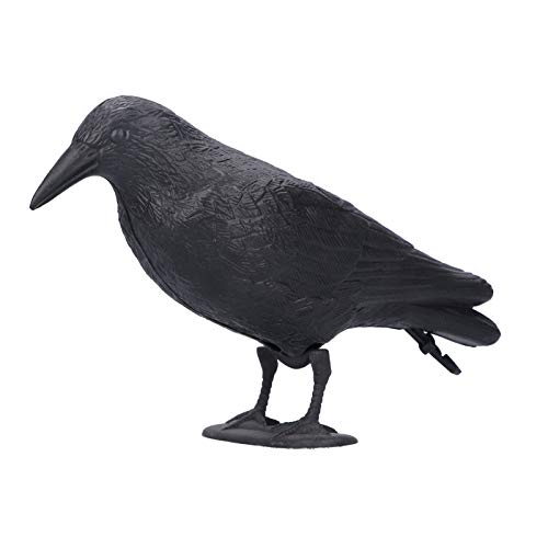 NDNCZDHC Crow Decoy, Simulation Plastic Crow Statue for Attracting Hunting, Scaring Birds, Hunting Bait Decoys Tool for Garden, Courtyard, Park