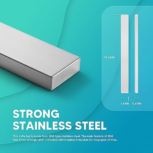 Rieeyrslza Magnetyczna Listwa na Noże 40CM Magnetyczny Uchwyt na Noże Magnetyczne Nóż Listwa ze Stali Nierdzewnej Oszczędność Miejsca, Montażu na Ścianie Nadaje Się do Kuchni i Warsztatów