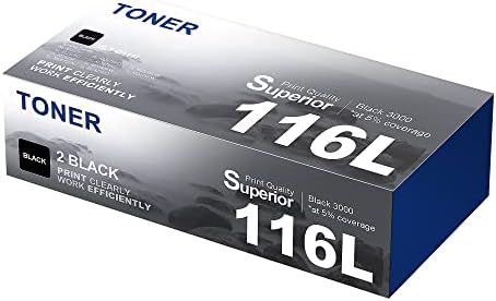 2 Schwarze Toner MLT-D116L D116L für Samsung Xpress M2675FN Toner | für Samsung MLT-D116L MLT-D116S, für M2885FW M2825ND M2625D M2875FD M2835DW M2875FW M2825DW M2825DW M2825 M2885