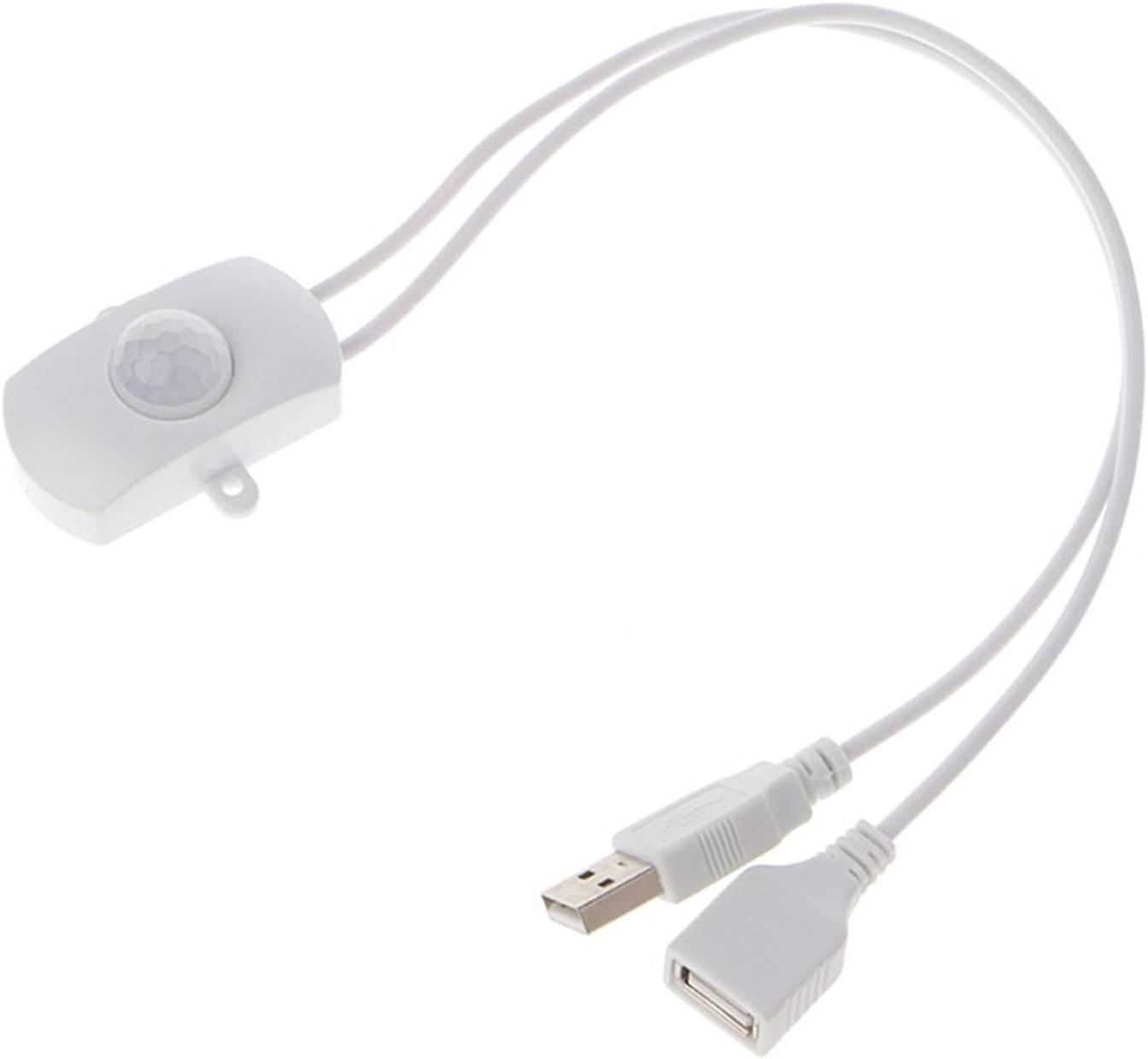 DC5V-24V 12V PIR Human Body Infrared Motion Sensor Detector Control LED Light bar photosensitive Switch Connector(TDL-2023USB White)