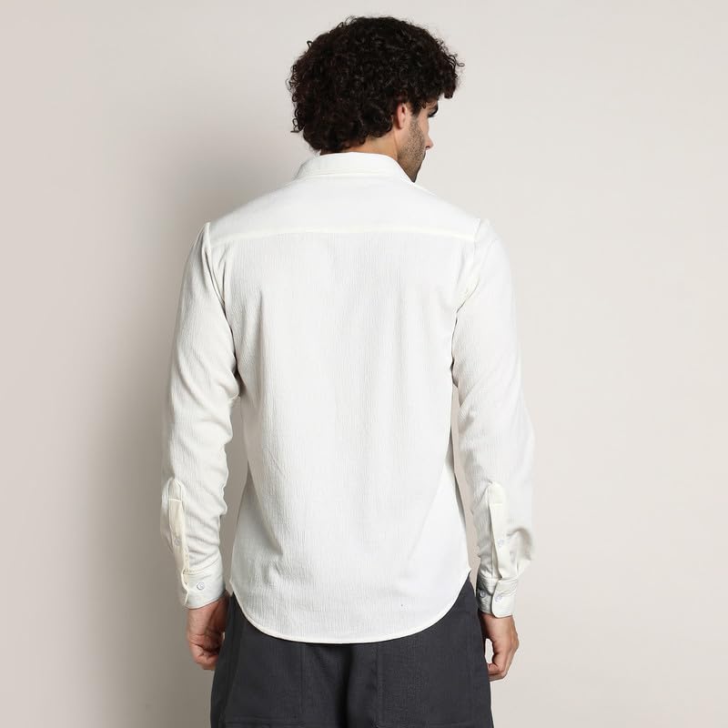 Image of CAHOOT Men's Shirt for Casual Wear | Mid-Rise | Regular Fit | Button Closure | Shirt Crafted with Comfort Fit for Everyday Wear