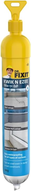 Dr. Fixit Kwik N Ezee Wall Gap & Crack Filler, 150gm (White), DIY Waterproofing for Home Repairs, Kitchen Sink & Wall Cracks, Bathroom Tile Gaps Sealant, Metal, Wood, PVC, Best for Wet & Damp areas
