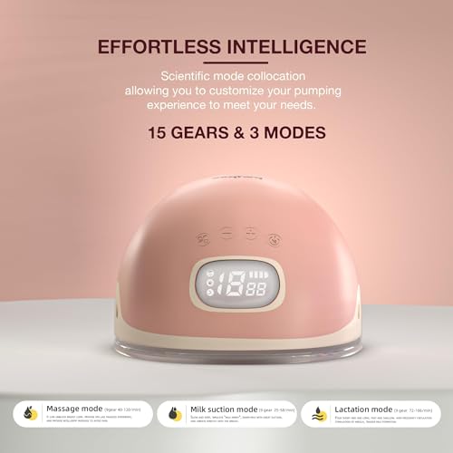 Image of Double Wearable Electric Breast Pump For Mothers | Portable Breast Pump Electrical Machine with 3 Modes and 15 Suction Levels, Rechargeable with large 1500 mah battery & LED Display | Hands-Free Automatic Breast Milk Pump with Lactation Mode, Massage Mode, BPA-Free Materials & Premium Carry Case