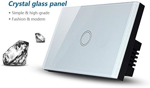 White Livolo Remote Lifestyles C8 Series Crystal Touch Light Switch with LED Back Light and Remote On/off Capabilities