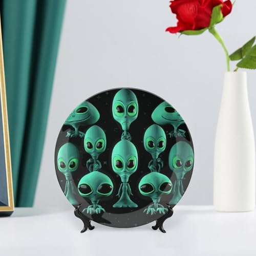 Plato decorativo Aliens Bone China 7 pulgadas blanco miniatura 6