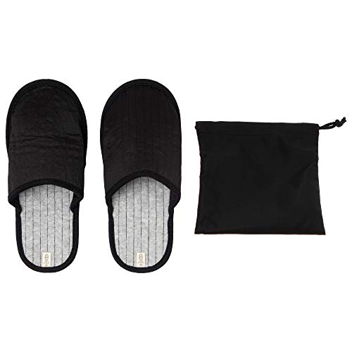 ニッポンスリッパ スリッパ 携帯用 イージースリッパ パッカブル 23.5-25cm ブラック コンパクト収納 洗える 軽量 006021