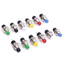 12Pcs 1A 250V AC 2 Pins SPST Momentary Mini Push Button Switch Normal Open Pack of 12 CYT1078