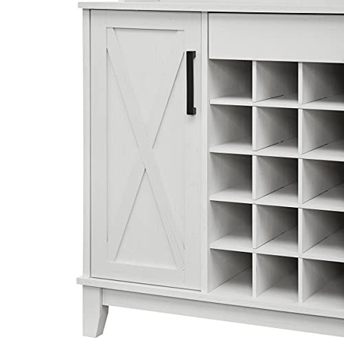 Home Source Bar Cabinet with Wine Rack in Off-White Finish - Thumbnail 7