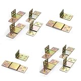 Lurtwais 10-Piece Set of Metal Thickened Invisible Furniture Bed Connection Accessories Hinge Bed Hinge Hinge Wood Square Bar Bracket Bed Beam Bracket Hardware Connector, Plating