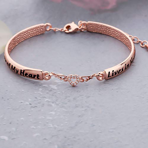 Kuiyai Memorial Bracelet A Piece Of My Heart Lives In Heaven Bracelet Angel Wings Charm Loss Jewelry Gift (A Piece Of Rg Bracelet) #TOP2