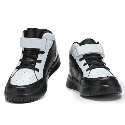 Image of Kids Sneakers Boys Running Shoes Girls High Top Casual Lightweight Classic Adjustable Strap Sneakers