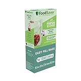 FoodSaver 2083545 Easy Fill 1-Quart Vacuum Sealer Bags | Commercial Grade and Reusable | 16 Count, Clear