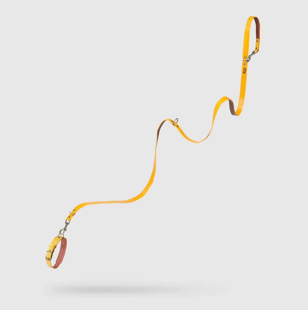 DOG LEAD SPEER - Swiss Design, Handmade in Spain with Reclaimed Fire Hose, Yellow and Brick (Large), Yellow/Brick