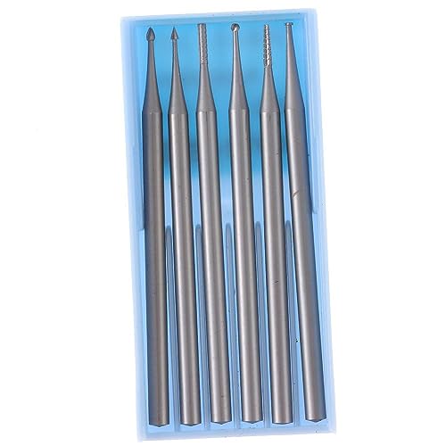 HOBBYIN Die Grinder Drill 6 PCS DIY Polishing 2.35mm Shank Carbide Rotary Burrs Industry 1MM Engraving Drill Bits Woodworking