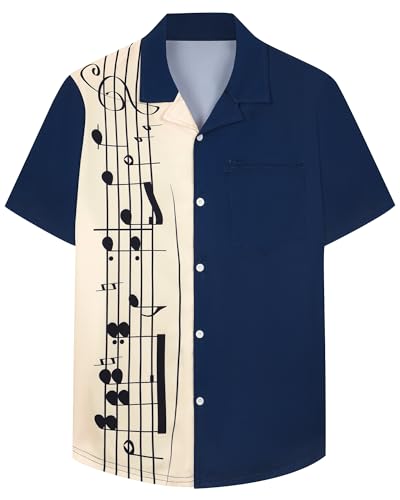 Men's Vintage Hawaiian Bowling Button Down Shirt