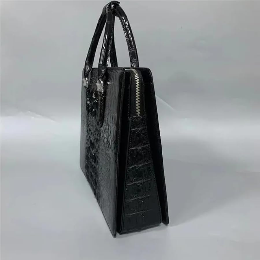 Business Style Genuine Crocodile Skin Men Classic Black Laptop