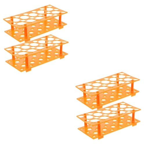 HOMOCONO 2sets Test Tube Stand Rack 28-Hole Holder Plastic Easy to Carry 2pcs*2 Random Color