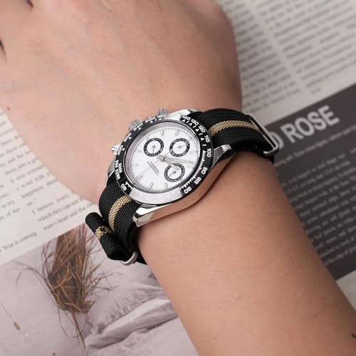 Image of TACTICAL FROG Nylon Watch Band 18mm 19 mm 20mm 22 mm 24 mm, Waterproof Military Watch Straps Replacement for Men Women, With Stainless Steel Buckle