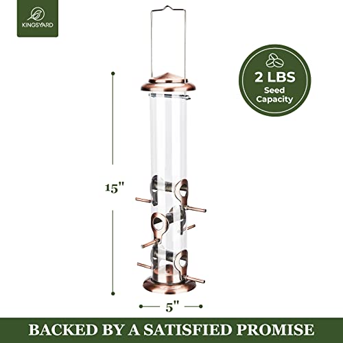 image for Kingsyard Metal Bird Feeders for Outdoor Hanging, Extra Thick Tube Bir