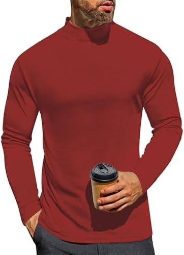 Ekouaer Men's Mock Turtleneck Long Sleeve Turtle Neck Shirts Lightweight Undershirt Thermal Pullover Sweater