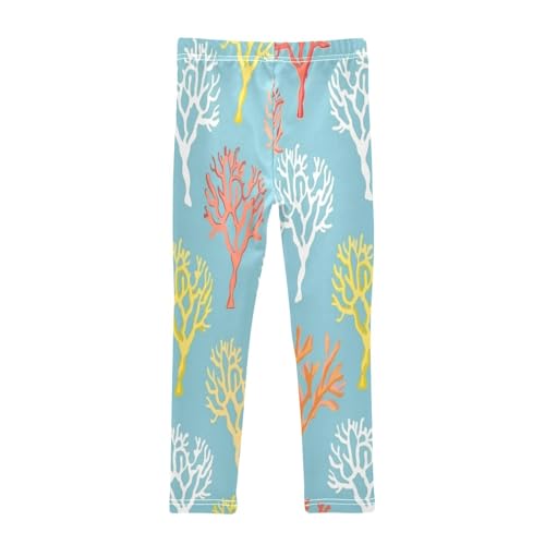 Toddler Girls Leggings Printed Yoga Pants Leggings Yellow Orange White Coral for Kids2