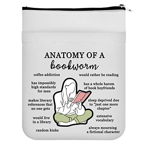 KUIYAI Housse de protection amusante pour livre Motif anatomie d'un ver de livre Cadeau pour filles (anatomie of bookwormUK) Cover