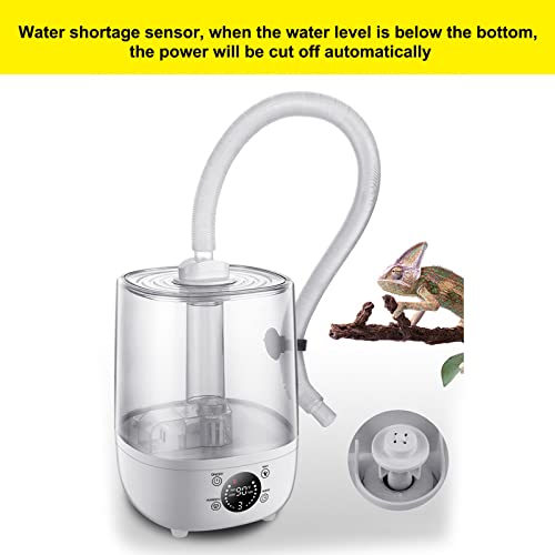 Humidificador de niebla para reptiles, con control de humedad y manguera para paludario, vivero, anfibios, herpes, tanque silencioso de reptiles de 5 litros