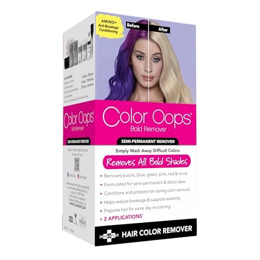 Color Oops Bold Remover, 2 Applications, Hair Dye Remover Safely Removes Direct Dyes and Semi Permanent Hair Color, Recolor The Same Day, Vegan & Cruelty Free