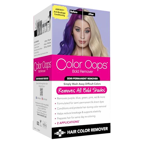 Color Oops Bold Remover, 2 Applications, Hair Dye Remover Safely Removes Direct Dyes and Semi...