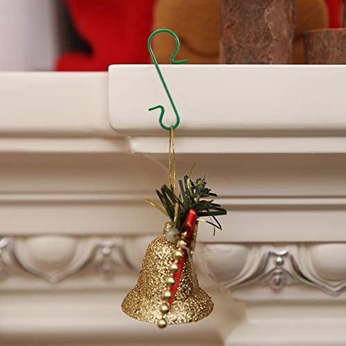 PLCatis Green Christmas Tree Ornament Hooks 120-Pack Bendable Christmas Bauble Decoration Hooks 30x18mm Stainless Steel S-Shaped Hangers for Hanging Christmas Lights Stockings Ornaments
