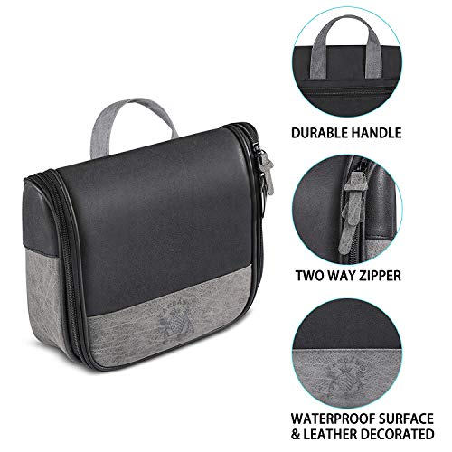 Hanging Toiletry Bag for Men VANCASE Vintage Leather Shaving Dopp Kit Medium Waterproof Travel Bathroom Bags Portable Shower Organizer - Image 5
