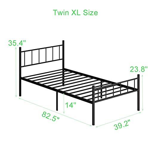 Diiyiv 14 Inch Bed Frame With Headboard And Footboard,Heavy Duty Metal Platform Bed Frame With Storage,No Box Spring Needed Mattress Foundation,Easy To Assembly,Twin Xl #TOP1
