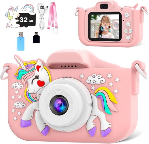 La Mejor Lista de Niña - 5 favoritos. 45 Mini Cámara Infantil de Juguete, Cámara para Selfies para Niños Niñas, 4800w HD Dual Camera, 1080P HD Video con 32G Tarjeta de Memoria y Lector de Tarjetas, Regalo de...