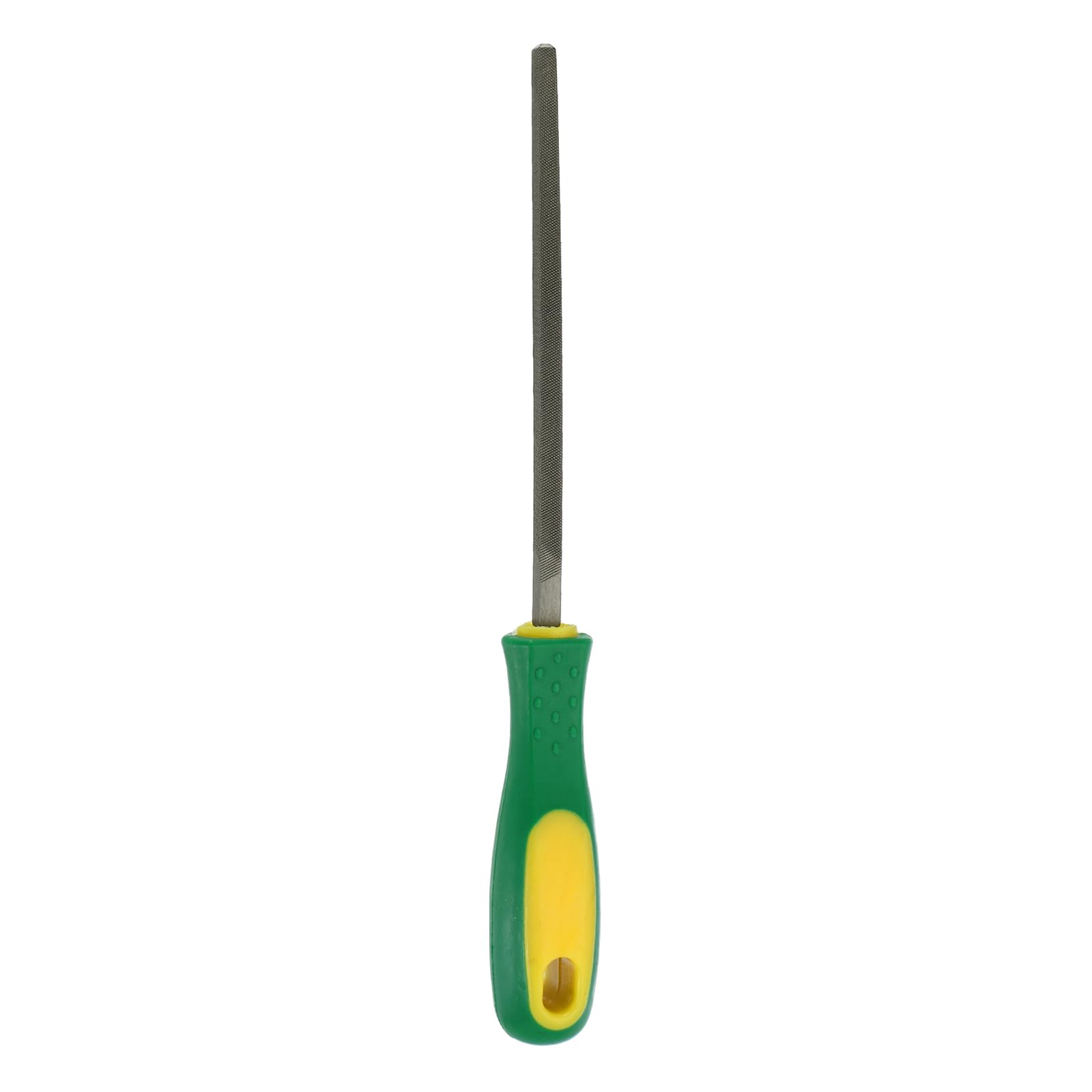 sourcing map 6" Square Medium Cut File Double Cut Teeth Medium Metal File High Carbon Steel T12 with Plastic Handle for Metal Wood Finishing Roughing Shaping, Grey/Yellow-Green