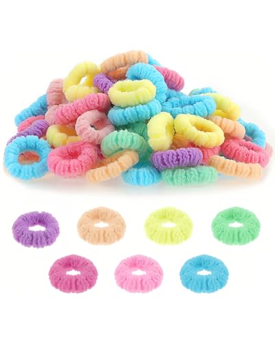 UYRVAPE Baby Haargummi, Haargummi Kinder Mädchen, Haargummi Kinder Elastische Klein, Winzige Weiche Elastisch Haargummi für Kinder Kleinkinder(100 Stück)