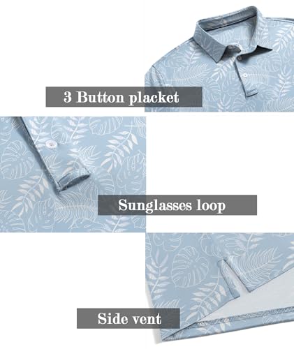 Image of ZITY Men's Golf Shirts Short Sleeve Print Patterns Casual Collared Polo