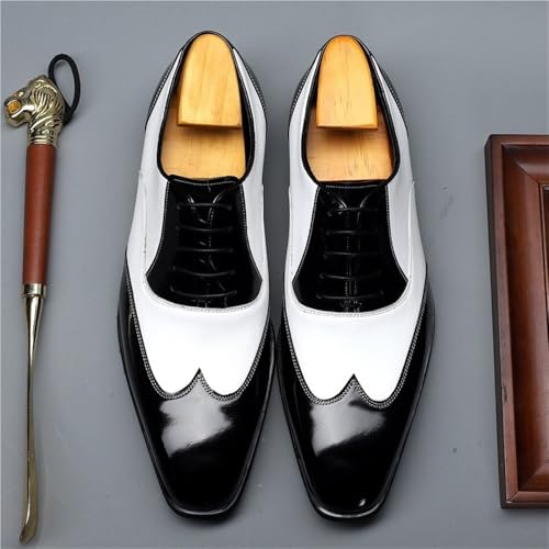 Mens Premium Leather Business Dress Shoes Oxford Lace Up Formal Wear for Office2