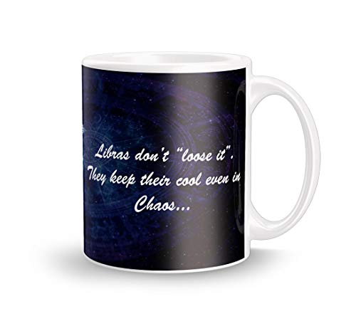 Image of Libra Zodiac Printed Ceramic White Coffee /Tea Mug.