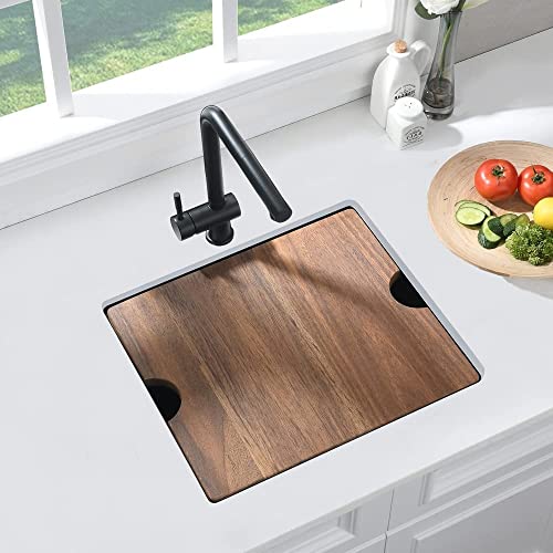 15 X 15 Small Bar Sink, Pepo Black Wet Bar Prep Sink Undermount 16 Gauge Stainless Steel Square Workstation Kitchen Sink With Sink Protector, Drain, Cutting Board (15” X 15” X 9”) #TOP6