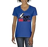Artix Honey Badger Dont Care Women V-Neck T-Shirt Tee Medium Royal Blue