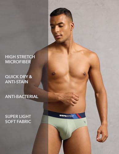 Image of U.S. Polo ASSN. Men's Nylon Micro Fibre Sports High Stretch Underwear Briefs