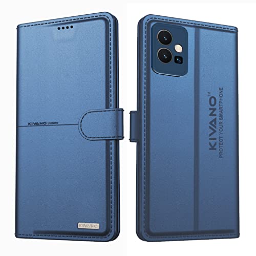 Image of KIVANO Vivo T1 5G / Vivo Y75 5G / iQOO Z6 5G Flip Cover | Leather Finish | Inside Pockets & Inbuilt Stand | Shockproof Wallet Style Magnetic Closure Back Cover Case