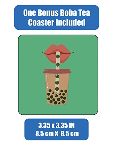 Image of Portable Coffee & Boba Cup Sleeve Strap w /Straw Loop (Hippo Pattern Black)