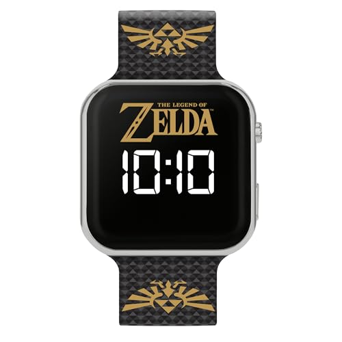 Disney Zelda GLZ4013 Montre numérique LED pour enfant avec bracelet en silicone Noir