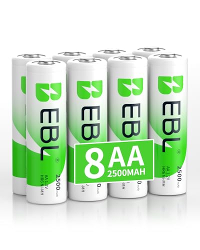 EBL 8 x Pilas AA Recargables 2500mAh Ni MH ProCyco con 1200 Tech Precargadas