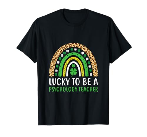 La suerte de ser profesora de psicología Rainbow St Patricks Day Camiseta