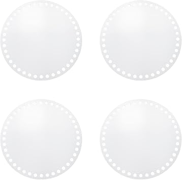 Mcredy 4 Pcs Crochet Basket Base 6 Inch Round Acrylic Bag Weaving Board Front Back Basket Bottom for DIY Knitting Crochet Bag DIY Tools