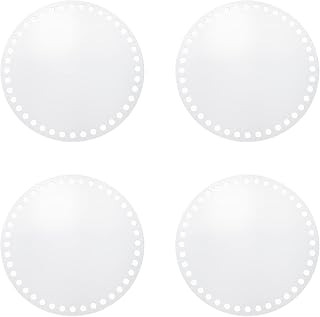 Mcredy 4 PCS Acrylic Bag Weaving Board,6 Inch Clear Round Circle Clear Front Back Basket Bottom for DIY Knitting Crochet Bag Handbag Purse Summer Bag, Handmade Women Bags